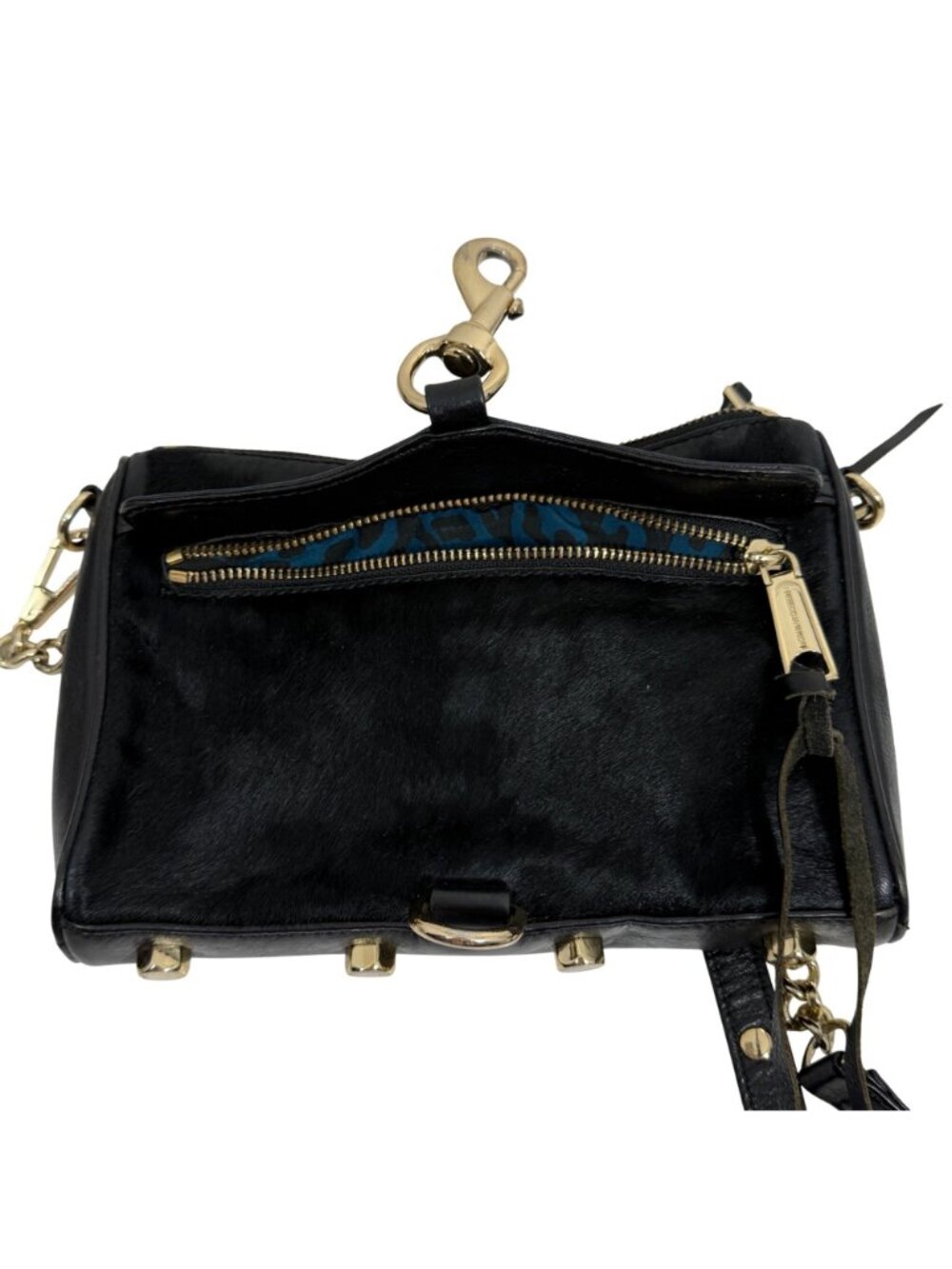 Rebecca Minkoff MAC Black Front Pony Fur Chain Strap Crossbody Bag + Dust Bag - Picture 11 of 12